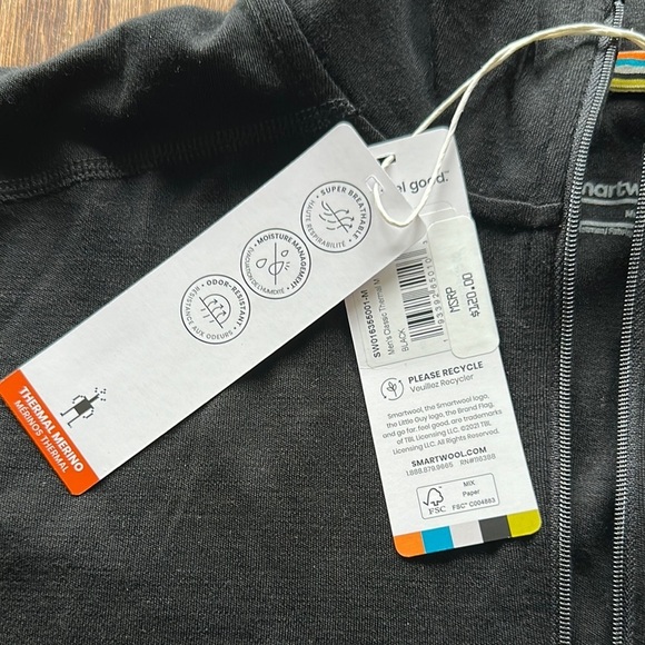 Smartwool Black Quarter-Zip Pullover - Picture 4 of 6